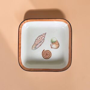 Vintage B.C. Banister Palm Beach Ceramic Seashell Catchall Dish Coastal Tray